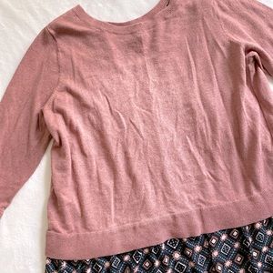 LOFT Mixed Media Tunic Top